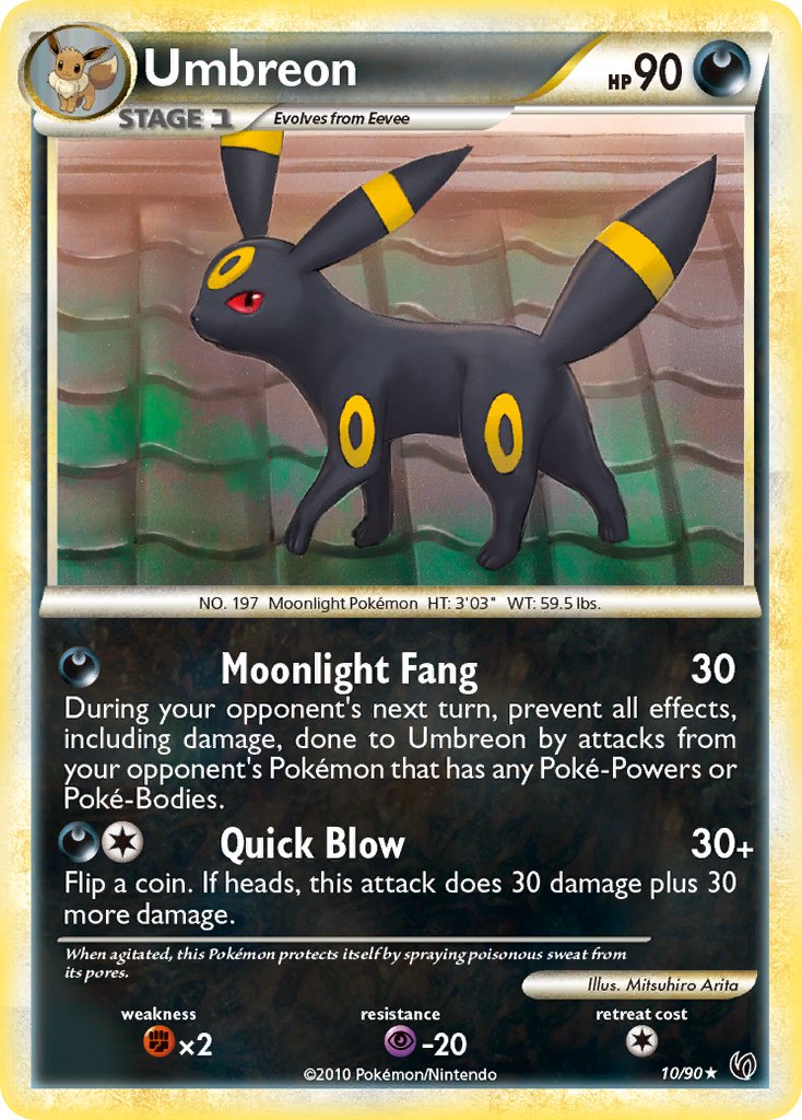 Umbreon (10/90) (Cracked Ice Holo) (Theme Deck Exclusive) [HeartGold & SoulSilver: Undaunted] | RetroPlay Games