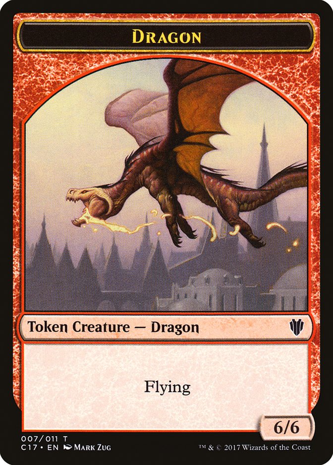Cat Dragon // Dragon (007) Double-sided Token [Commander 2017 Tokens] | RetroPlay Games