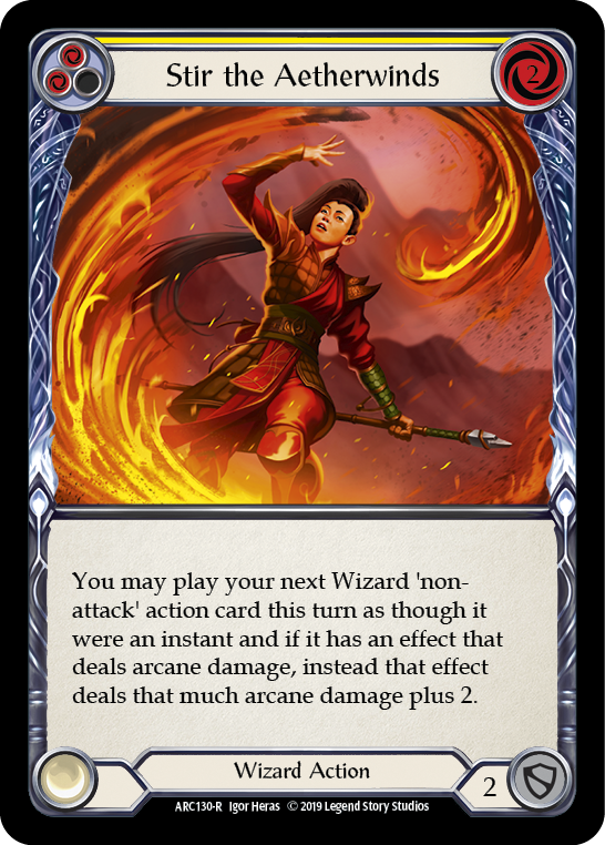 Stir the Aetherwinds (Yellow) [ARC130-R] (Arcane Rising)  1st Edition Normal | RetroPlay Games