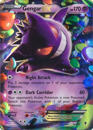 Gengar EX (34/119) (Jumbo Card) [XY: Phantom Forces] | RetroPlay Games