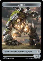 Golem // Blood Double-Sided Token [March of the Machine Commander Tokens] | RetroPlay Games