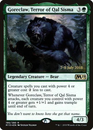 Goreclaw, Terror of Qal Sisma [Core Set 2019 Promos] | RetroPlay Games