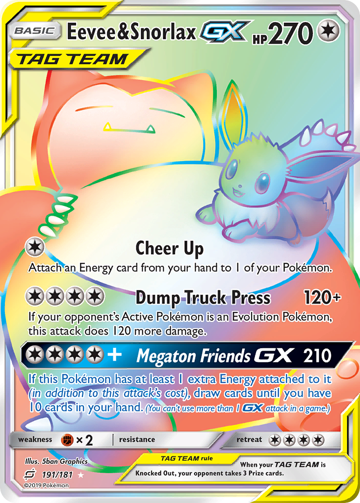 Eevee & Snorlax GX (191/181) [Sun & Moon: Team Up] | RetroPlay Games