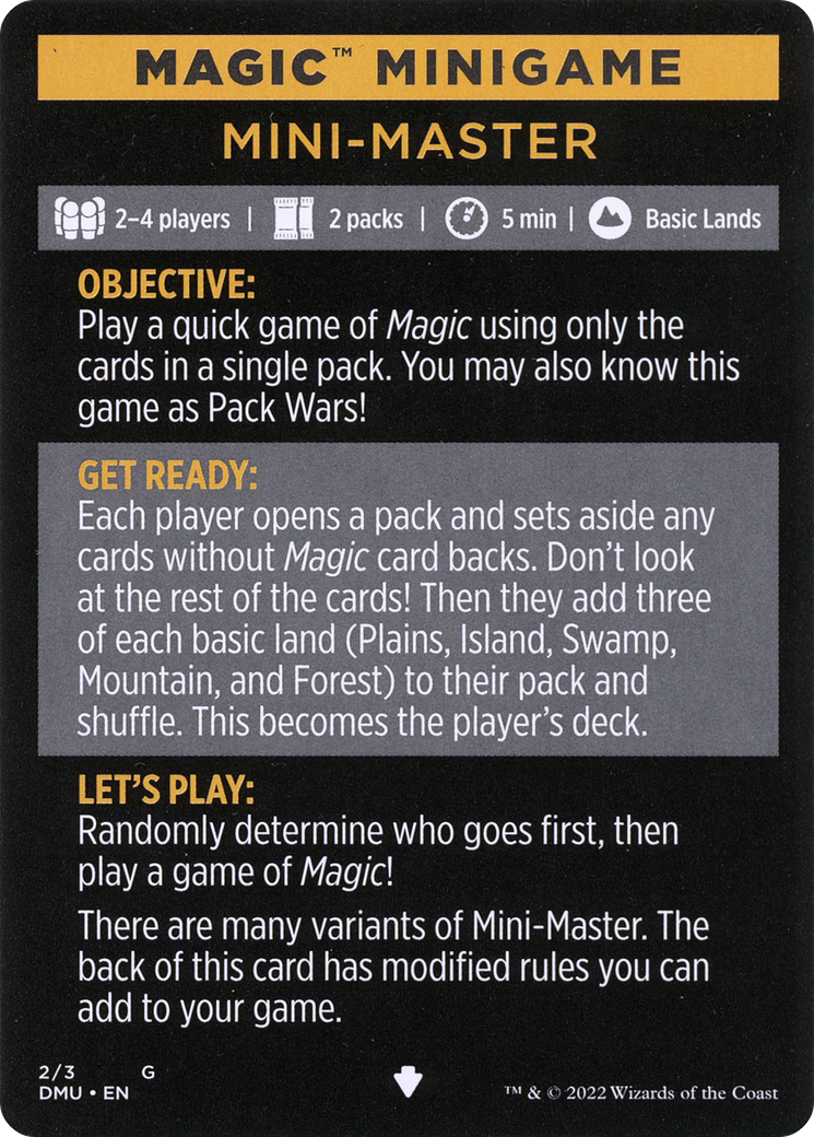 Mini-Master (Magic Minigame) [Commander Legends: Battle for Baldur's Gate Minigame] | RetroPlay Games
