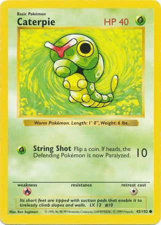 Caterpie (45/102) [Base Set Shadowless Unlimited] | RetroPlay Games