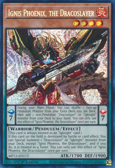 Ignis Phoenix, the Dracoslayer [MP23-EN172] Prismatic Secret Rare | RetroPlay Games