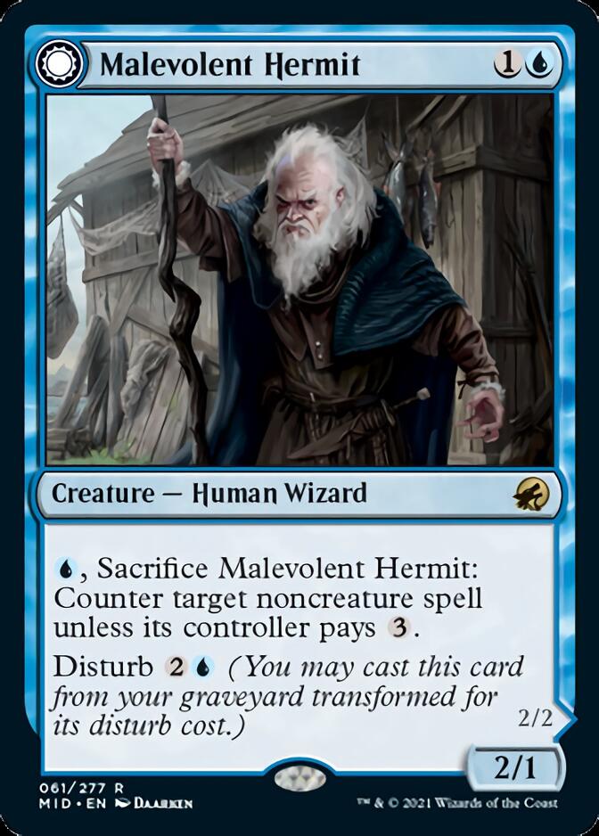 Malevolent Hermit // Benevolent Geist [Innistrad: Midnight Hunt] | RetroPlay Games