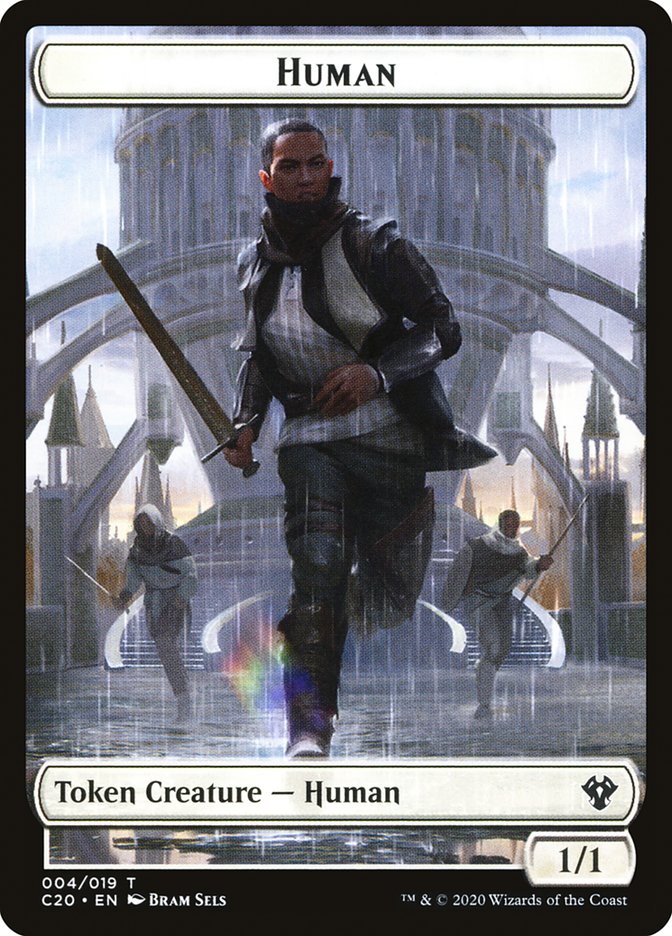 Human // Treasure Double-sided Token [Commander 2020 Tokens] | RetroPlay Games