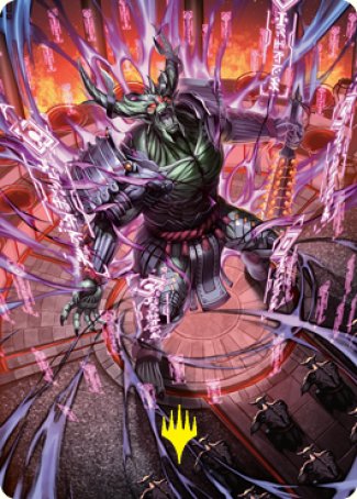 Hidetsugu, Devouring Chaos Art Card (Gold-Stamped Signature) [Kamigawa: Neon Dynasty Art Series] | RetroPlay Games