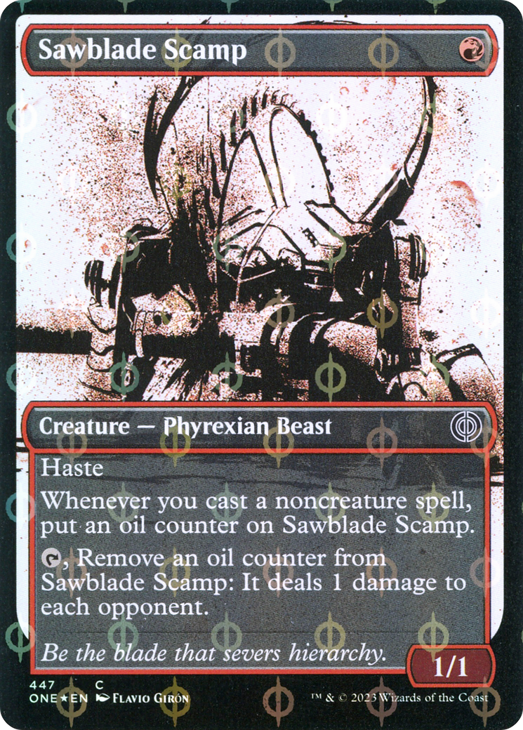 Sawblade Scamp (Showcase Ichor Step-and-Compleat Foil) [Phyrexia: All Will Be One] | RetroPlay Games