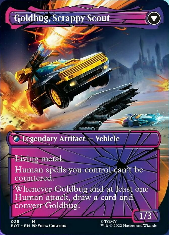 Goldbug, Humanity's Ally // Goldbug, Scrappy Scout (Shattered Glass) [Universes Beyond: Transformers] | RetroPlay Games