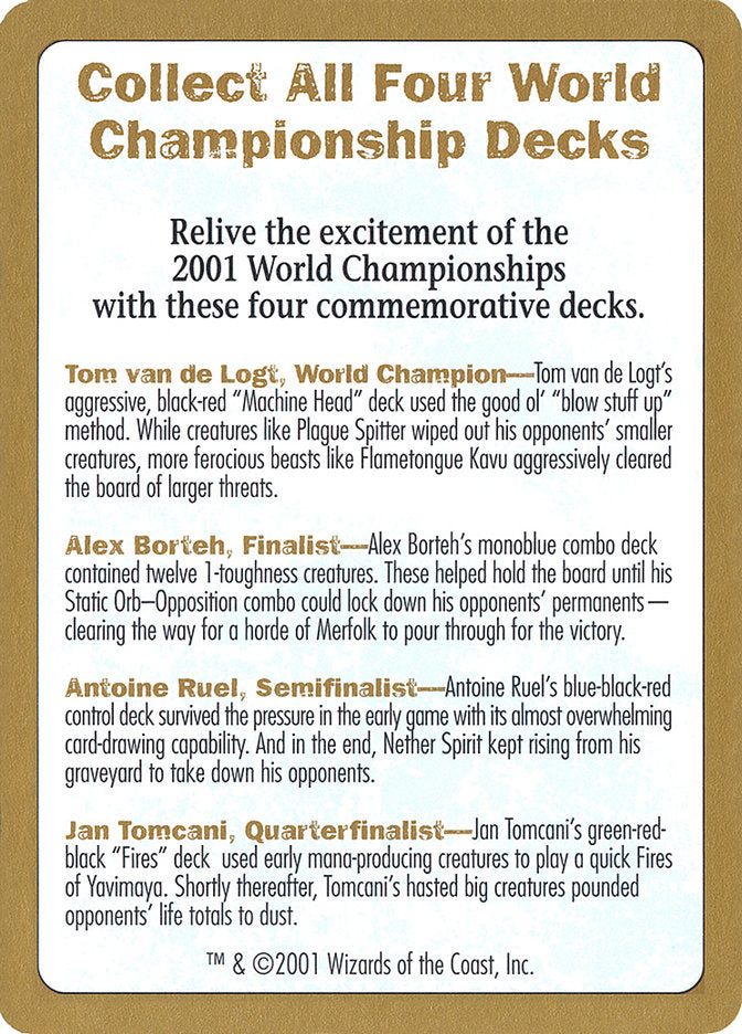 2001 World Championships Ad [World Championship Decks 2001] | RetroPlay Games