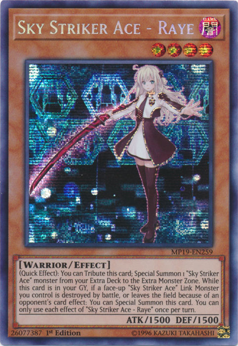 Sky Striker Ace - Raye [MP19-EN259] Prismatic Secret Rare | RetroPlay Games