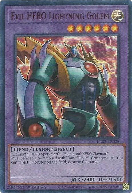 Evil HERO Lightning Golem (Red) [LDS3-EN028] Ultra Rare | RetroPlay Games