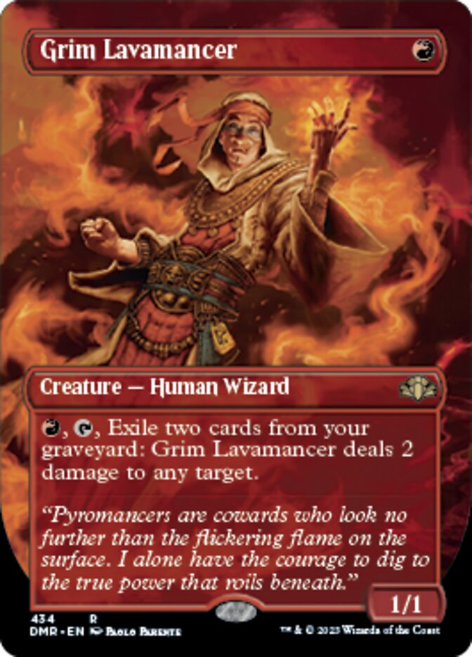 Grim Lavamancer (Borderless Alternate Art) [Dominaria Remastered] | RetroPlay Games