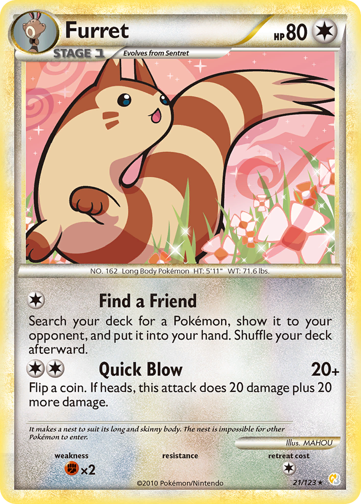 Furret (21/123) [HeartGold & SoulSilver: Base Set] | RetroPlay Games