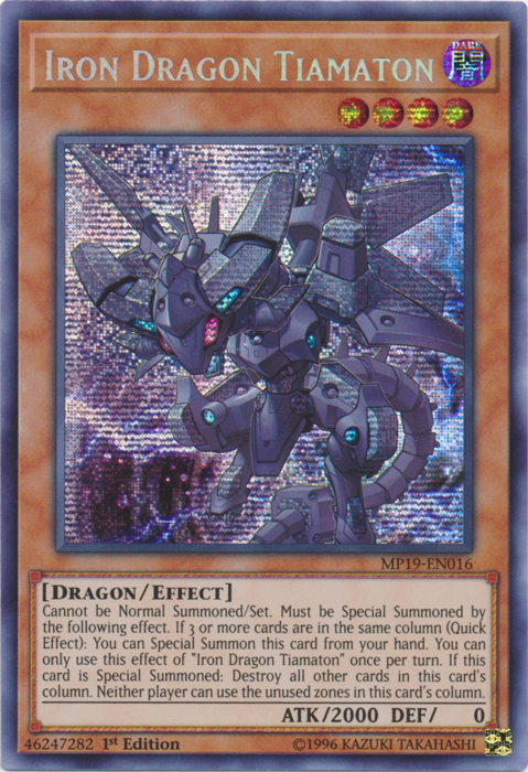 Iron Dragon Tiamaton [MP19-EN016] Prismatic Secret Rare | RetroPlay Games