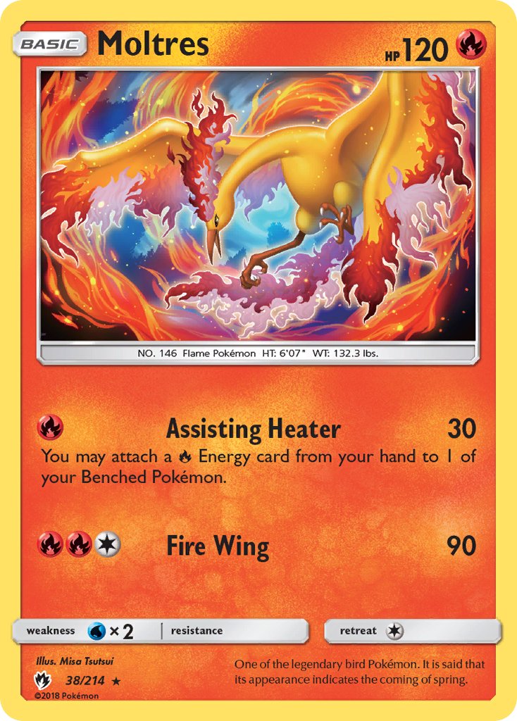 Moltres (38/214) (Let's Play, Eevee) Cracked Ice Holo) (Theme Deck Exclusive) [Sun & Moon: Lost Thunder] | RetroPlay Games