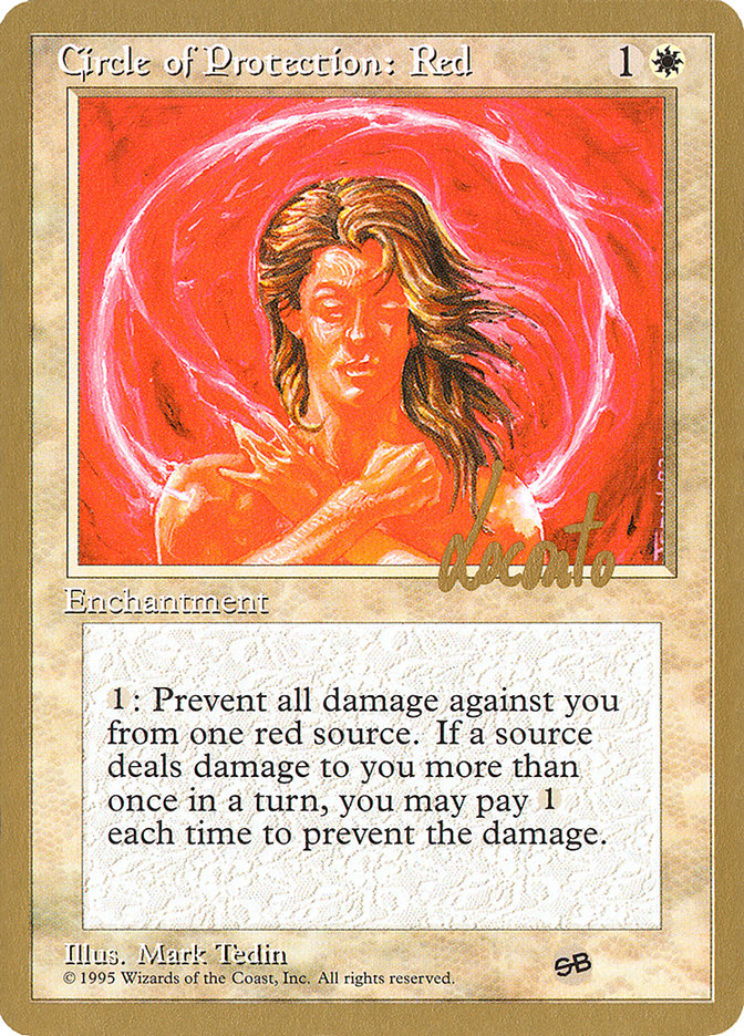 Circle of Protection: Red (Michael Loconto) (SB) (4ED) [Pro Tour Collector Set] | RetroPlay Games