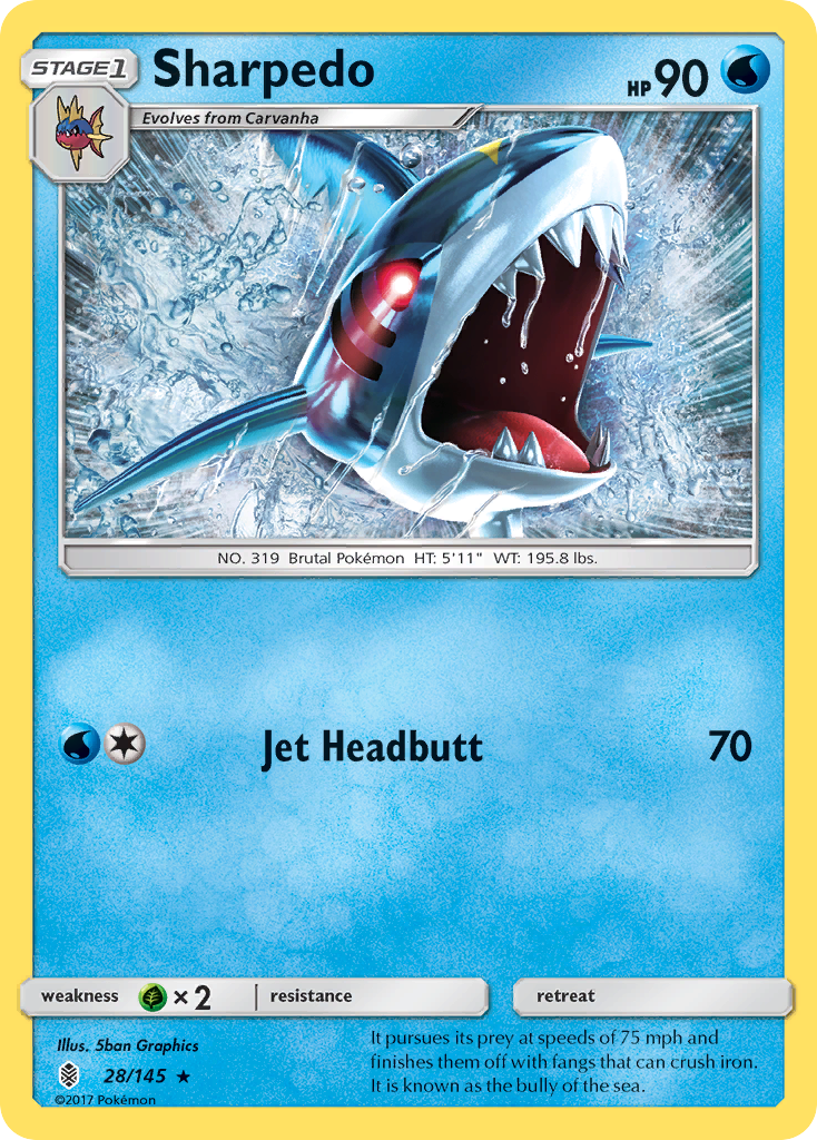 Sharpedo (28/145) [Sun & Moon: Guardians Rising] | RetroPlay Games