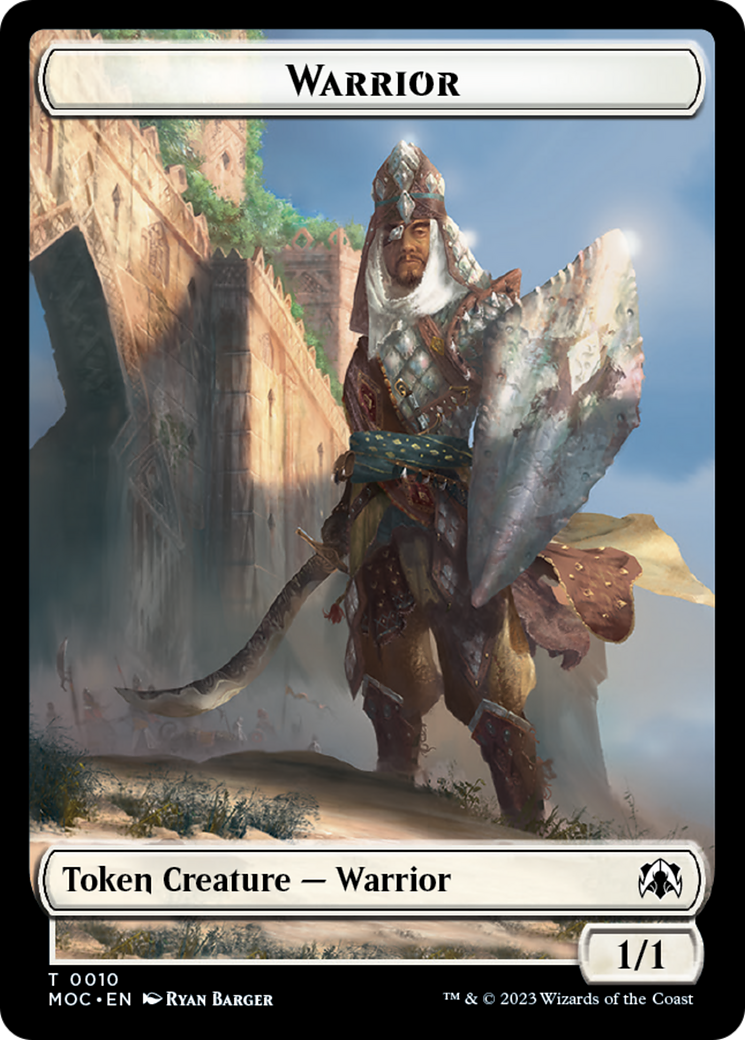 Warrior // Elspeth, Sun's Champion Emblem Double-Sided Token [March of the Machine Commander Tokens] | RetroPlay Games