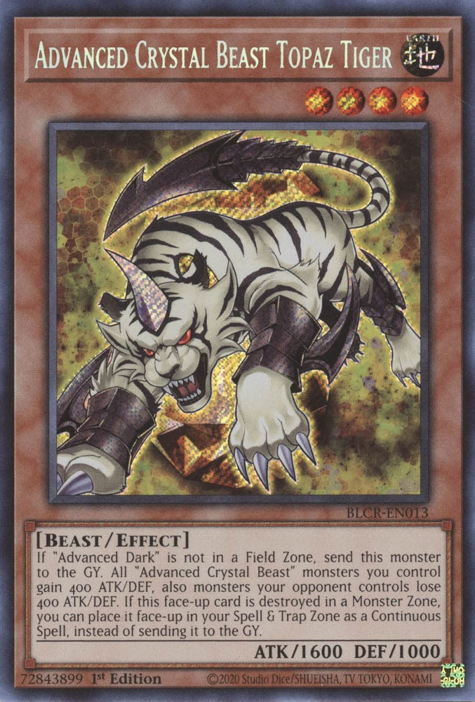 Advanced Crystal Beast Topaz Tiger [BLCR-EN013] Secret Rare | RetroPlay Games