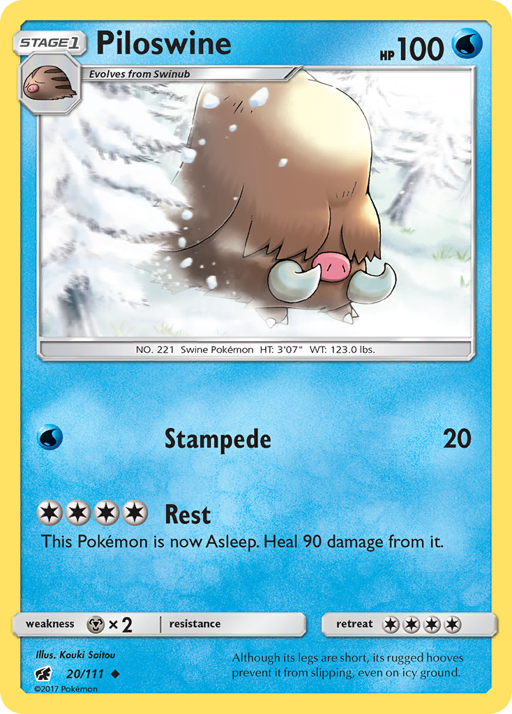 Piloswine (20/111) [Sun & Moon: Crimson Invasion] | RetroPlay Games