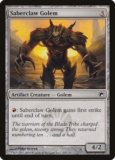 Saberclaw Golem [Scars of Mirrodin] | RetroPlay Games