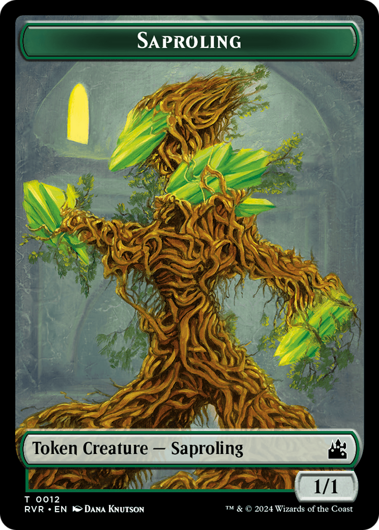 Saproling // Angel (0002) Double-Sided Token [Ravnica Remastered Tokens] | RetroPlay Games