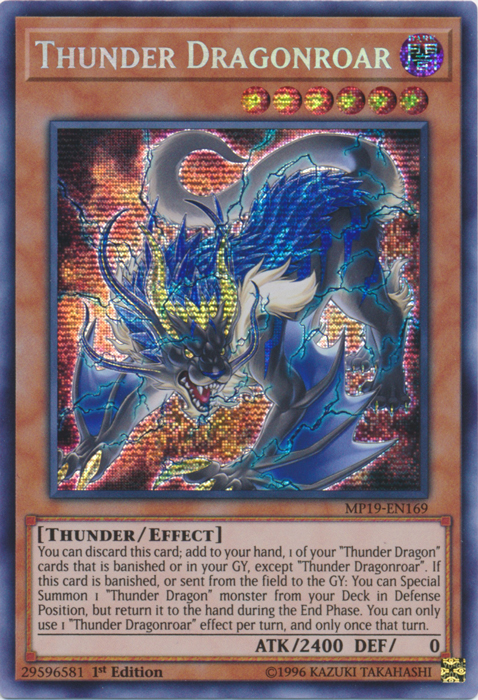 Thunder Dragonroar [MP19-EN169] Prismatic Secret Rare | RetroPlay Games