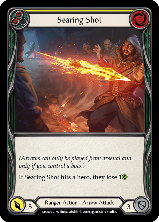 Searing Shot (Yellow) [ARC070-C] (Arcane Rising)  1st Edition Rainbow Foil | RetroPlay Games