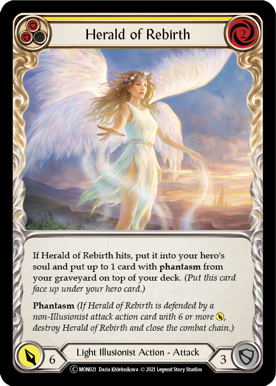 Herald of Rebirth (Yellow) [U-MON021-RF] (Monarch Unlimited)  Unlimited Rainbow Foil | RetroPlay Games