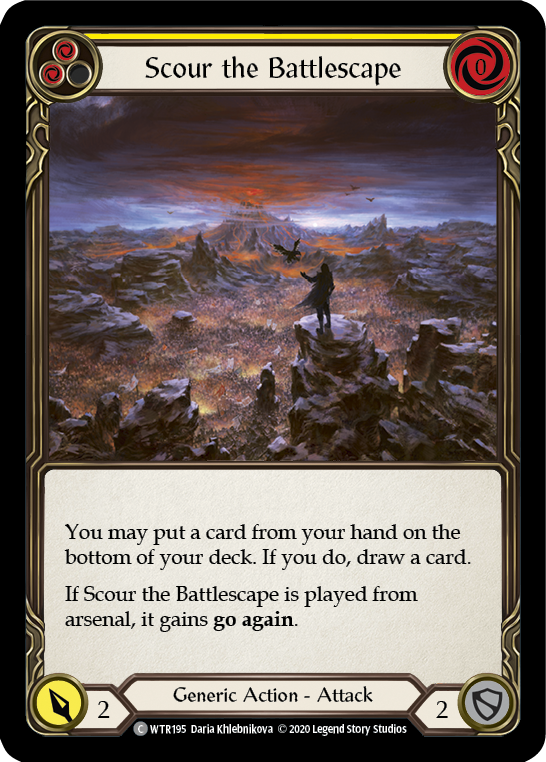 Scour the Battlescape (Yellow) [U-WTR195] (Welcome to Rathe Unlimited)  Unlimited Rainbow Foil | RetroPlay Games