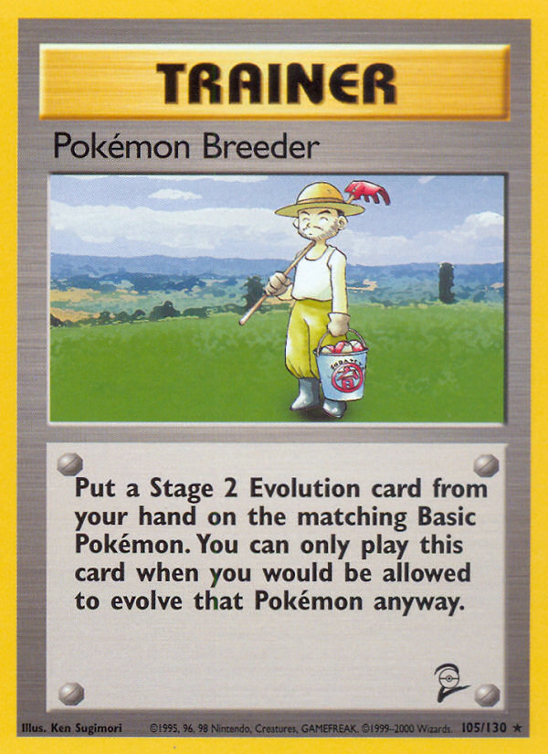 Pokemon Breeder (105/130) [Base Set 2] | RetroPlay Games