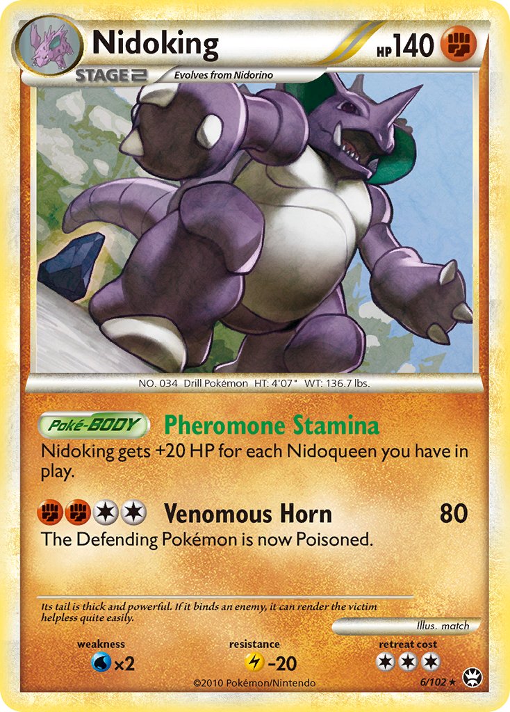 Nidoking (6/102) (Cracked Ice Holo) (Theme Deck Exclusive) [HeartGold & SoulSilver: Triumphant] | RetroPlay Games