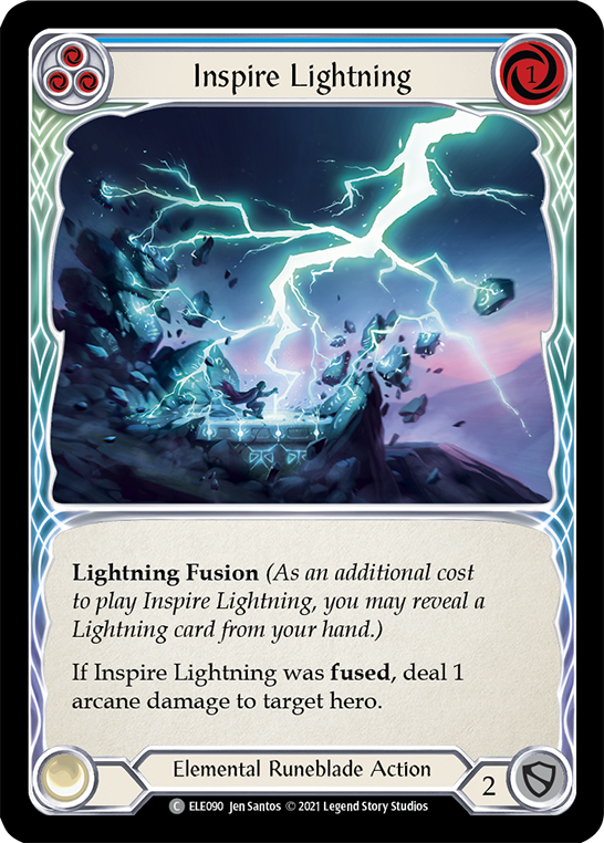 Inspire Lightning (Blue) [ELE090] (Tales of Aria)  1st Edition Rainbow Foil | RetroPlay Games