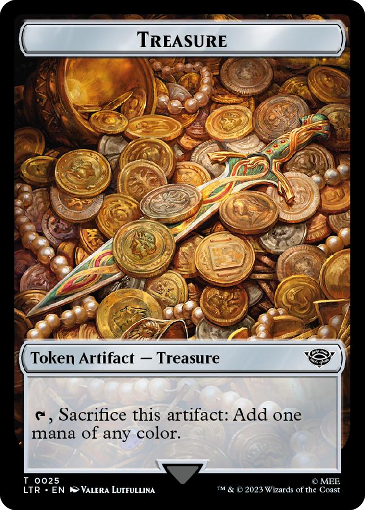 Treasure // Food (0023) Double-Sided Token (Surge Foil) [The Lord of the Rings: Tales of Middle-Earth Tokens] | RetroPlay Games