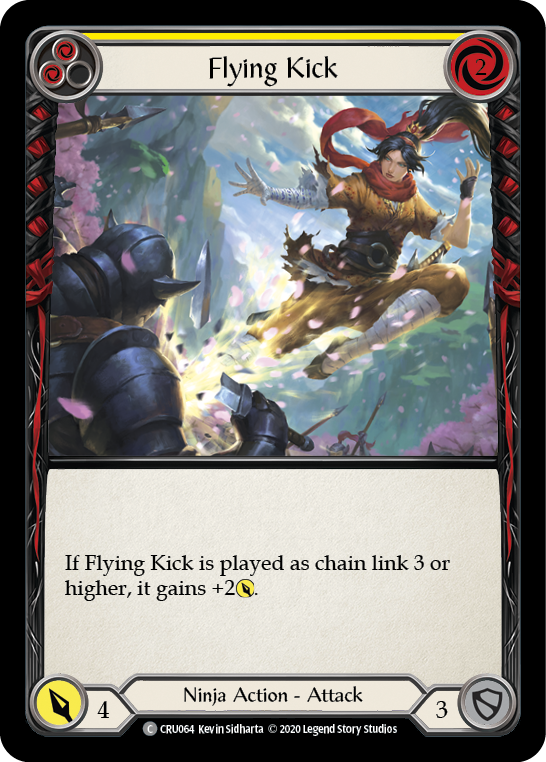 Flying Kick (Yellow) [CRU064] (Crucible of War)  1st Edition Rainbow Foil | RetroPlay Games