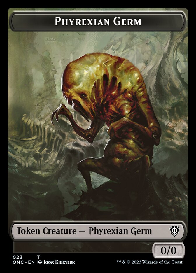 Phyrexian Mite (011) // Phyrexian Germ Double-Sided Token [Phyrexia: All Will Be One Commander Tokens] | RetroPlay Games