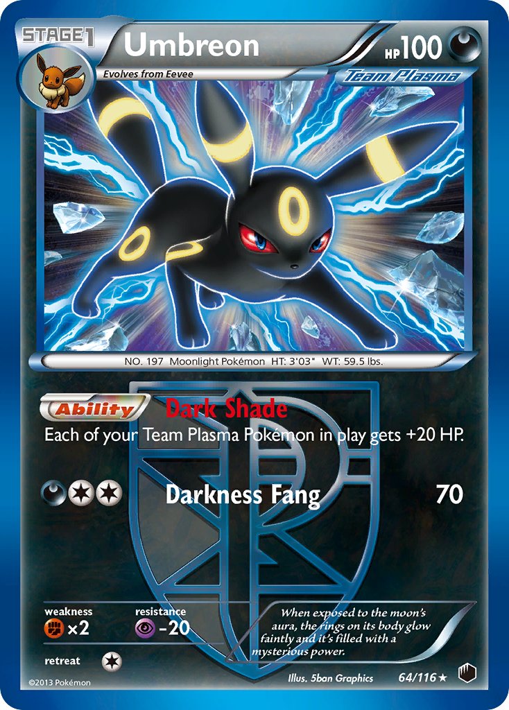 Umbreon (64/116) (Moltres Legendary Battle Deck) (Theme Deck Exclusive) [Black & White: Plasma Freeze] | RetroPlay Games