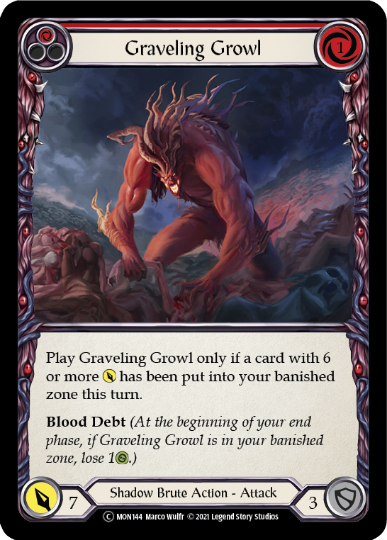 Graveling Growl (Red) [U-MON144-RF] (Monarch Unlimited)  Unlimited Rainbow Foil | RetroPlay Games