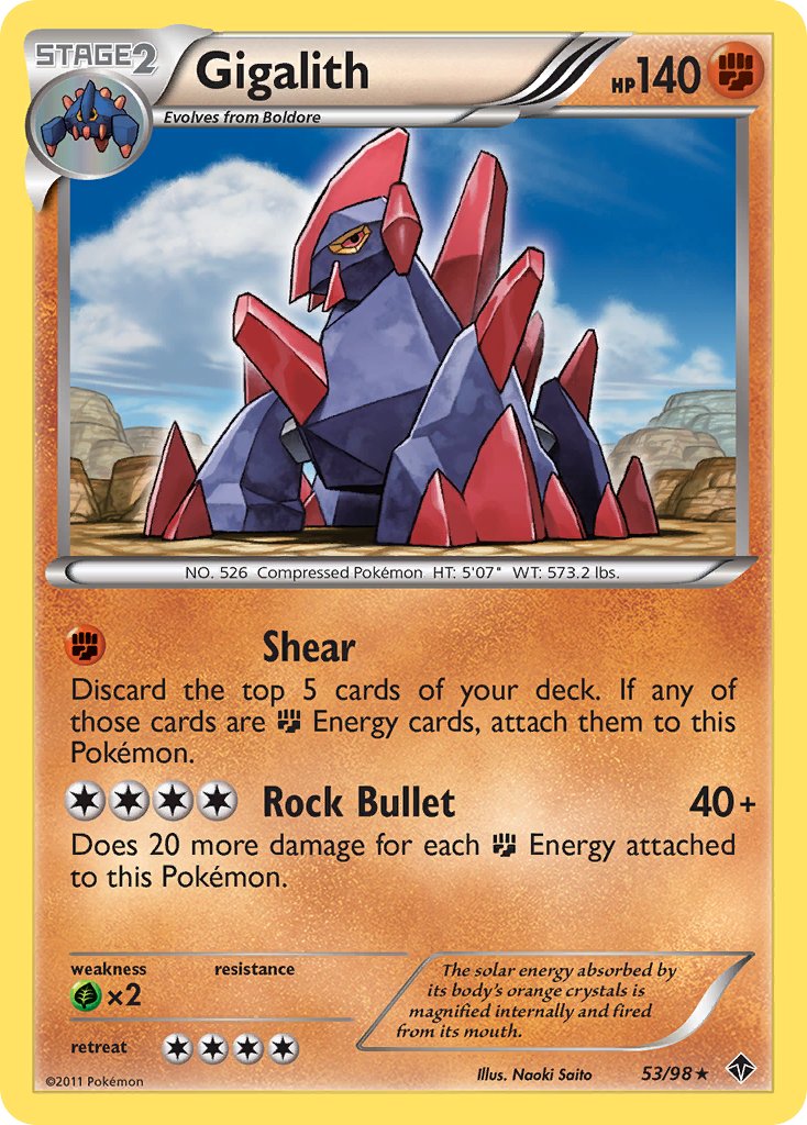Gigalith (53/98) (Cracked Ice Holo) (Blister Exclusive) [Black & White: Emerging Powers] | RetroPlay Games