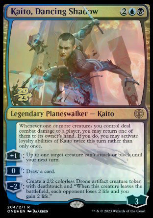 Kaito, Dancing Shadow [Phyrexia: All Will Be One Prerelease Promos] | RetroPlay Games