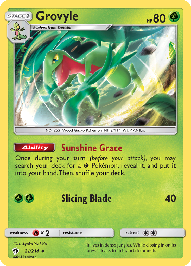 Grovyle (21/214) [Sun & Moon: Lost Thunder] | RetroPlay Games