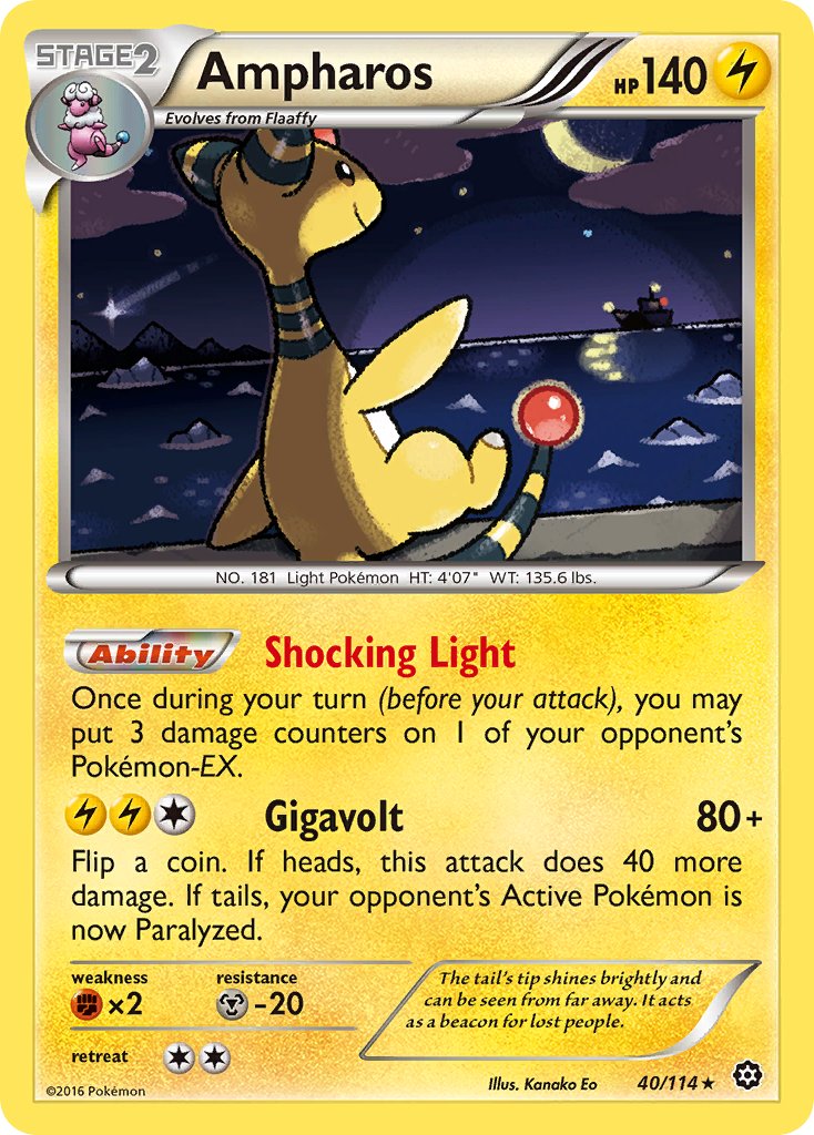 Ampharos (40/114) (Theme Deck Exclusive) [XY: Steam Siege] | RetroPlay Games