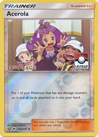 Acerola (112a/147) (League Promo 3rd Place) [Sun & Moon: Burning Shadows] | RetroPlay Games