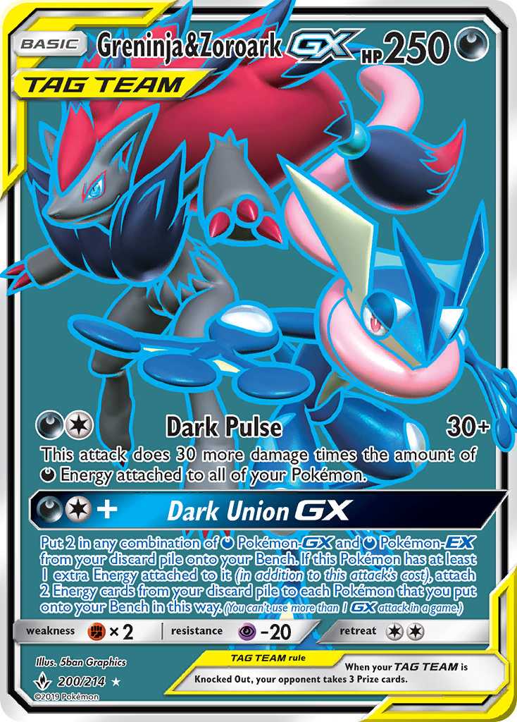 Greninja & Zoroark GX (200/214) [Sun & Moon: Unbroken Bonds] | RetroPlay Games