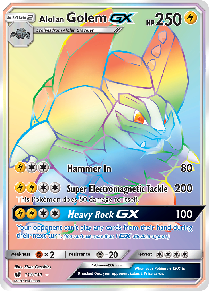 Alolan Golem GX (113/111) [Sun & Moon: Crimson Invasion] | RetroPlay Games