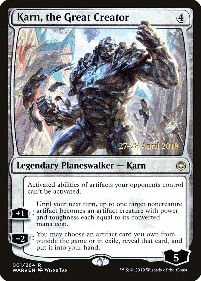 Karn, the Great Creator  [War of the Spark Prerelease Promos] | RetroPlay Games