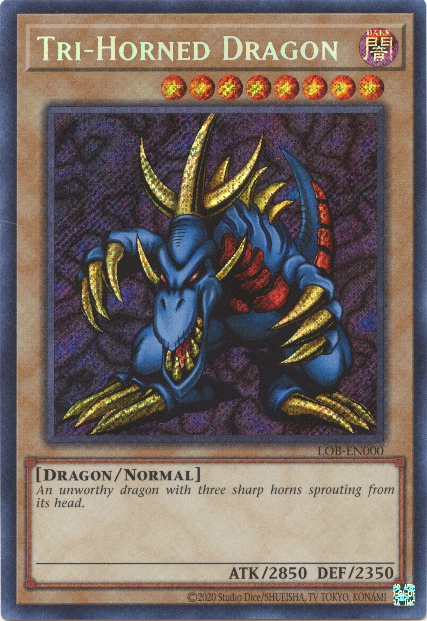 Tri-Horned Dragon (25th Anniversary) [LOB-EN000] Secret Rare | RetroPlay Games